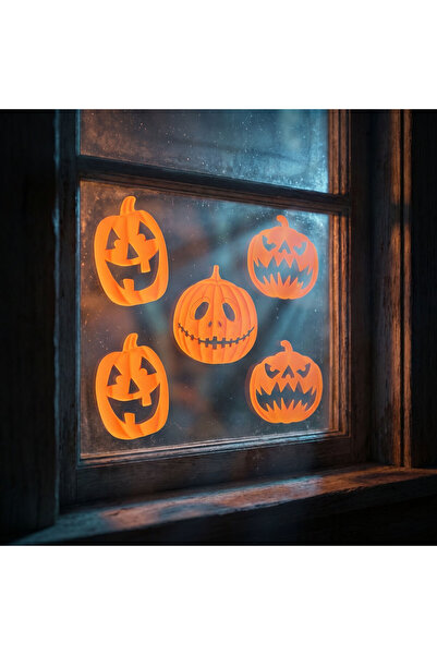 Alista Home Set of 9 3D Halloween window decorations, pumpkin design, gel, 30...