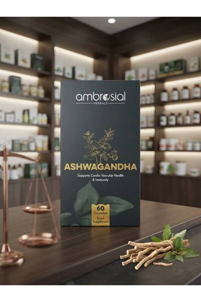 AMBROSIAL Herbs Manufacturer Ashwagandha Herbal Supplement 60 Capsules 500Mg ...