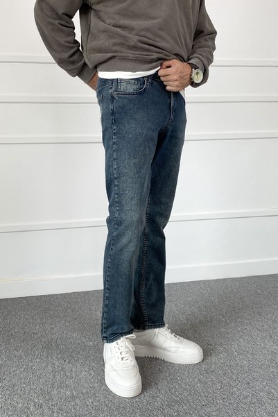 Alışveriş Sokağı Navy Blue Slim Fit Lycra Jean - Denim Trousers