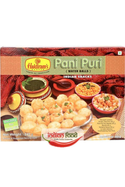 Haldirams Халдирам'с Пани Пури - 30 броя (30 броя водни балони) 360гр