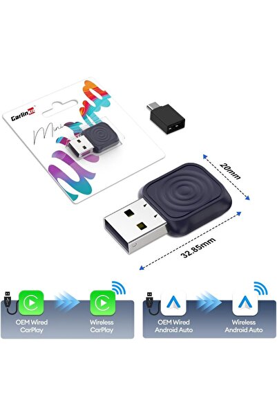 carlinkit 2026 Wireless CarPlay & Android Car Adapter with USB-A/Type-C