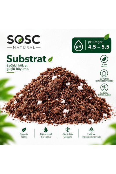 Substrat Mix Ithal Torf Cocopeat Perlit Özel Karışım Saksı Harcı Çiçek Ve Bitki Toprağı 1 LT
