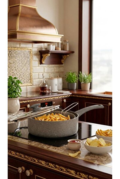 Generic Brand 24cm multi-purpose cooking pot with frying basket and heat-resi...