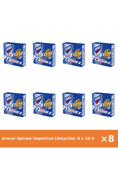 Aroxol Spirale împotriva țânțarilor, 8 x 10 bucăți
