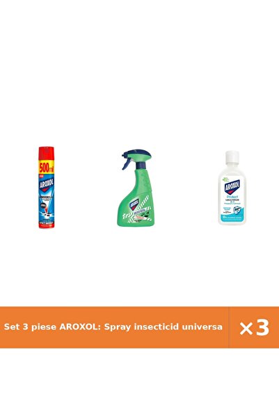Aroxol Set 3 piese AROXOL: Spray insecticid universal 500 ml, Lichid instant ...