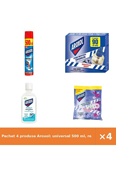 Aroxol Pachet 4 produse Aroxol: universal 500 ml, rezervă 2x45, lotiune Prote...