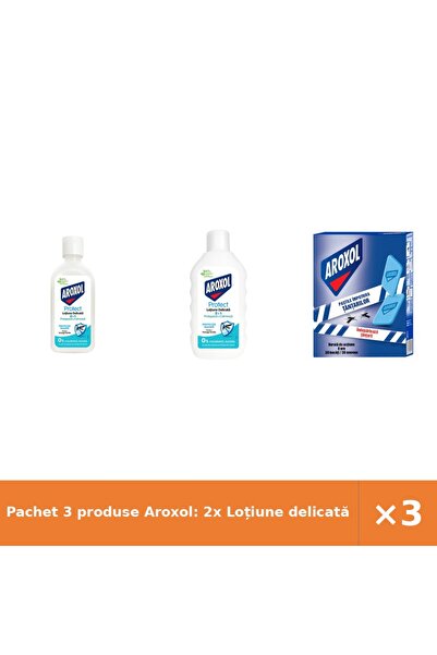 Aroxol Pachet 3 produse Aroxol: 2x Loțiune delicată + Pastile tânțari 30 buc
