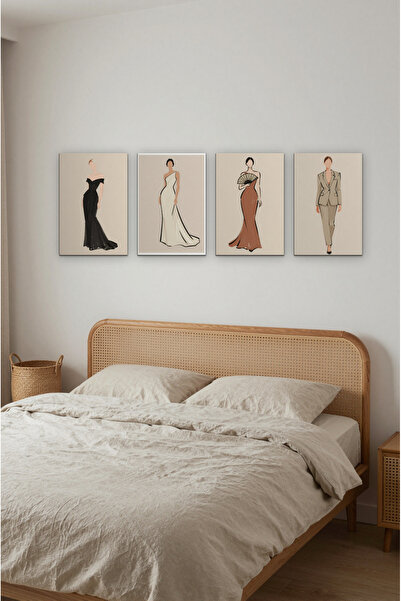 ZURİ DESİGN Elegance set od 4 bezramčane MDF zidne slike sa običnim printom, ...
