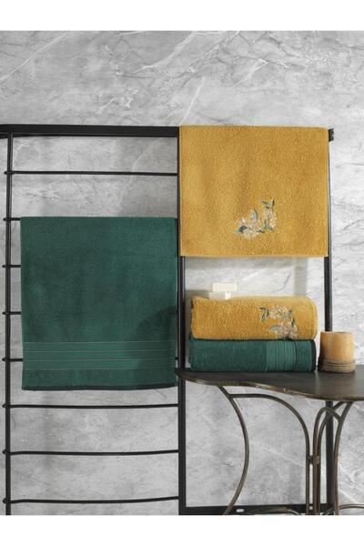 Cotton Box Set prosoape de hammam 100% bumbac, colorate, verde, galben