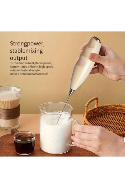 Home By SS 2-in-1 Electric Milk Frother | Handheld Foam Maker & Drink Mixer for Coffee, Latte, Matcha & Hot Chocolate | Includes 2 Stainless Steel Whisks