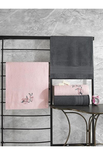 Cotton Box Set prosoape de baie 100% bumbac, colorate, antracit, roz