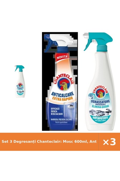 Chanteclair Set 3 Degresant Chanteclair: Mosc 600ml, Anticalcar Extra Rapid 6...