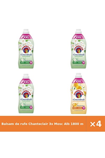 Chanteclair Balsam de rufe 3x Mosc Alb 1800 ml 90 spălări + Flori de portocal...