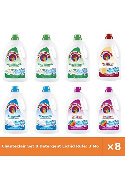 Chanteclair Set 8 Detergent Lichid Rufe: 3 Mosc Alb, 1 Marsilia, 2 Bicarbonat...
