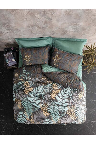 Cotton Box Lenjerie de pat pentru 2 persoane din satin Clorasa Mint