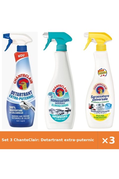 Chanteclair Set 3 ChanteClair: Detartrant extra-puternic 625 ml, Spray Anti-M...