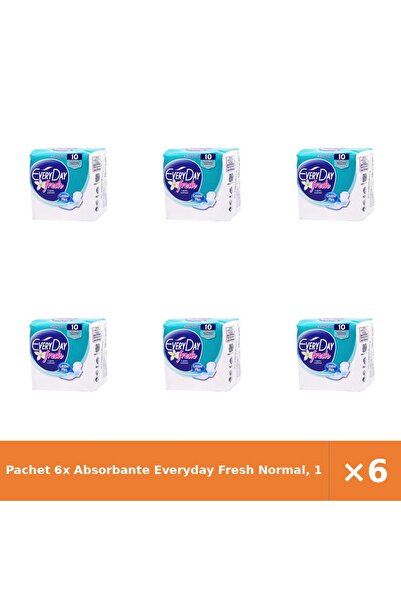 EveryDay Pachet 6x Absorbante Fresh Normal, 10 buc și 60 buc total