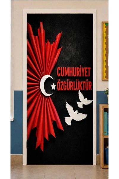 NG GRAFİK TASARIM 29 EKİM TEMALİ KAPI GİYDİRME/ KUMAŞA BASKI SINIF PANOSU / 7...