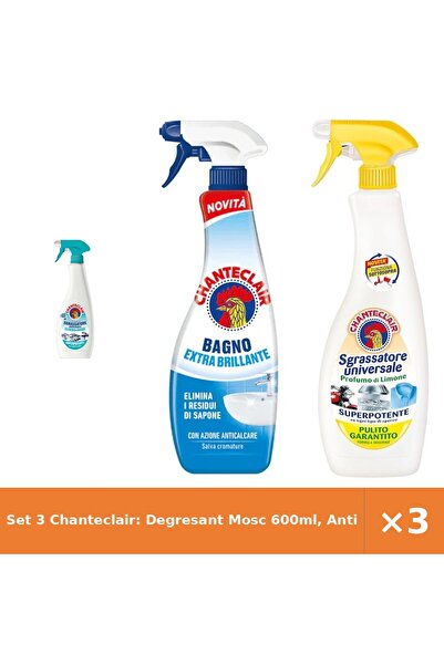 Chanteclair Set 3 Chanteclair: Degresant Mosc 600ml, Anticalcar Extra Străluc...