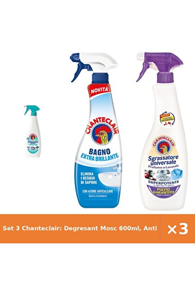 Chanteclair Set 3 Chanteclair: Degresant Mosc 600ml, Anticalcar Extra Străluc...