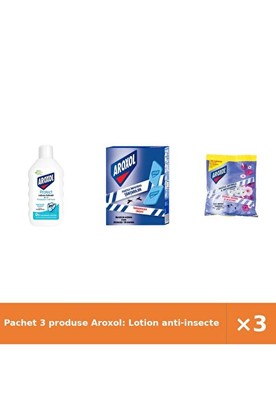 Aroxol Pachet 3 produse Aroxol: Lotion anti-insecte 200 ml, Pastile țânțari 3...