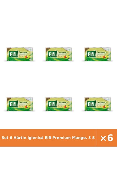 Elfi Set 6 Hârtie Igienică Premium Mango, 3 Straturi