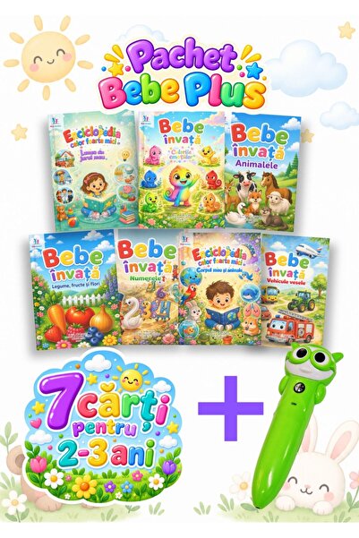minibooks Bebe descoperă cărțile cu sunete – Pachet Plus, pix interactiv + 7 ...