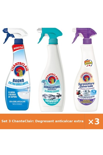 Chanteclair Set 3 ChanteClair: Degresant anticalcar extra strălucire, Spray A...