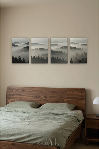 ZURİ DESİGN Set de 4 tablouri de perete din MDF cu imprimeu plat, fără ramă, ...