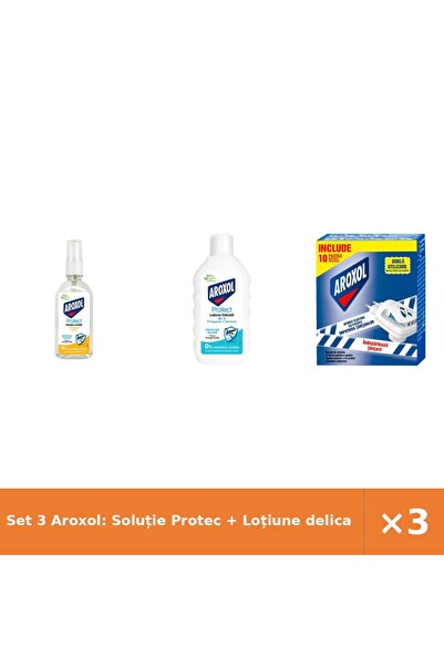 Aroxol Set 3 Aroxol: Soluție Protec + Loțiune delicată 200 ml + Aparat electr...