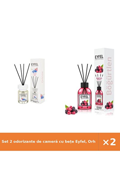 Eyfel Set 2 odorizante de cameră cu bețe Eyfel, Orhidee + Fructe de pădure, 2...