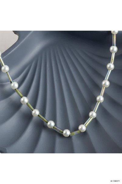 ZERO LAND CONCEPTA Beaded Pearl Necklace (14644) Aqua Green