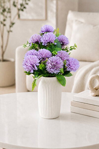 MD Aspiz Flowers Yapay Çiçek 10lu Lüx lila kasımpatı Demeti 45 cm ( Saksısız ...