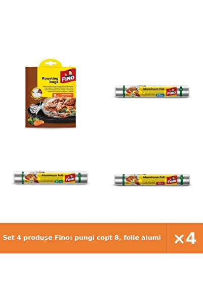 Fino Set 4 produse Fino: pungi copt 8, folie aluminiu 10 m, 20 m, 30 m