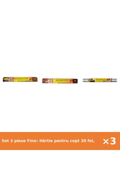 Fino Set 3 piese Fino: Hârtie pentru copt 30 foi, Hârtie pentru copt 16 foi, ...