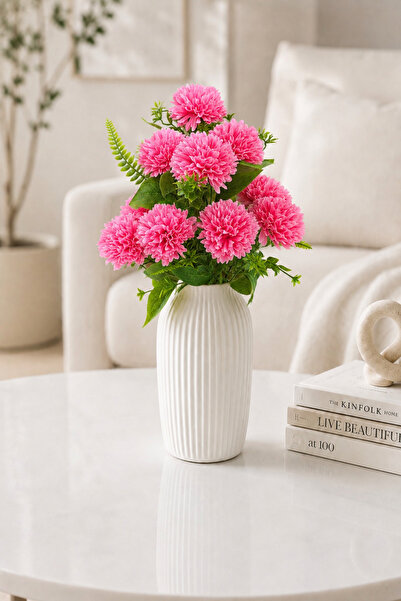 MD Aspiz Flowers Yapay Çiçek 10lu Lüx pembe kasımpatı Demeti 45 cm ( Saksısız...