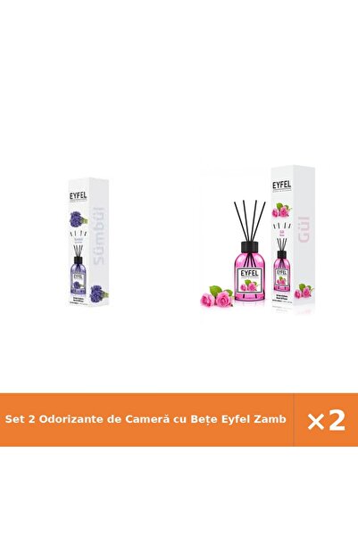 Eyfel Set 2 Odorizante de Cameră cu Bețe Zambile și Trandafir 2x120 ml