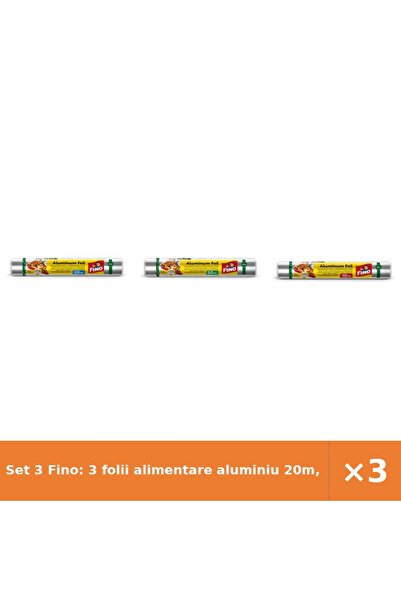 Fino Set 3 Fino: 3 folii alimentare aluminiu 20m, 30m și 10m