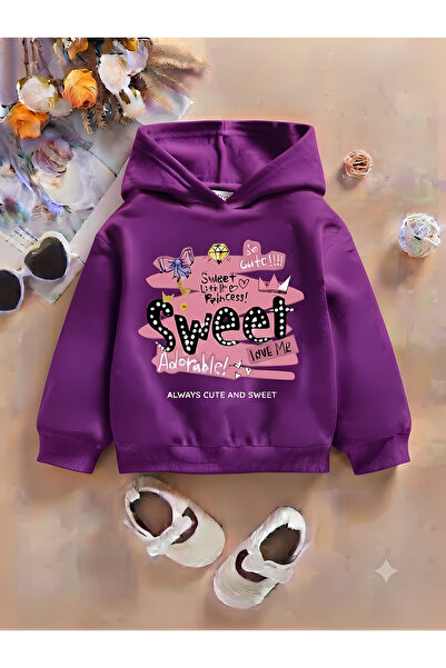 New Shine سويت شيرت بناتي مطبوع بتصميم حلو