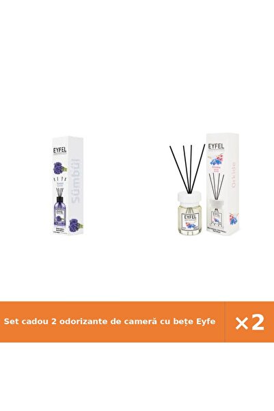 Eyfel Set cadou 2 odorizante de cameră cu bețe Eyfel, Zambile + Orhidee, 2 x ...