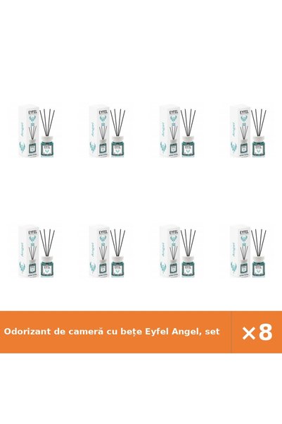Eyfel Odorizant de cameră cu bețe Angel, set 8 buc x 120 ml, aromă florală