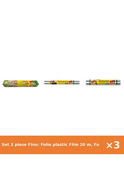 Fino Set 3 piese Fino: Folie plastic Film 20 m, Folie aluminiu grătar 8 m, Fo...