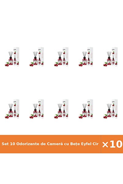 Eyfel Set 10 Odorizante de Cameră cu Bețe Cireșe 120 ml - Parfum Îndelungat