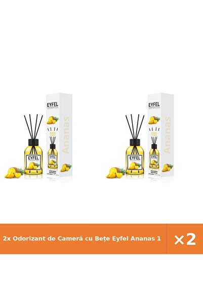 Eyfel 2x Odorizant de Cameră cu Bețe Ananas 120 ml - Parfum Îndelungat
