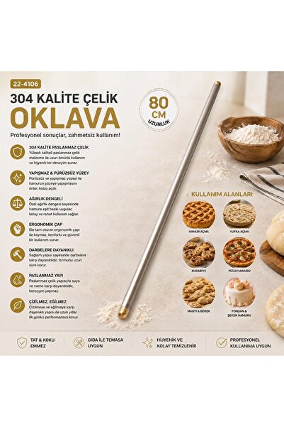 EVEN’s Solingen 304 Kalite Paslanmaz Çelik Oklava