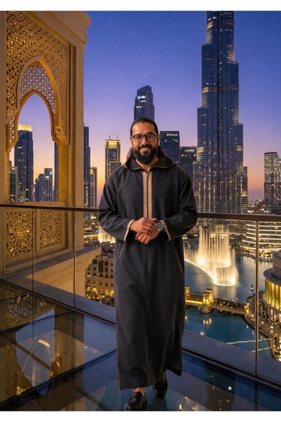 zezo Men's Hooded Zipper Kaftan with Golden Embroidery - High-Quality Modern ...