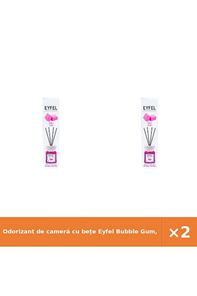 Eyfel Odorizant de cameră cu bețe Bubble Gum, set 2 buc x 120 ml, aromă dulce