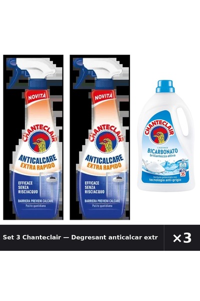 Chanteclair Set 3 — Degresant anticalcar extra r + Detergent lichid de rufe cu