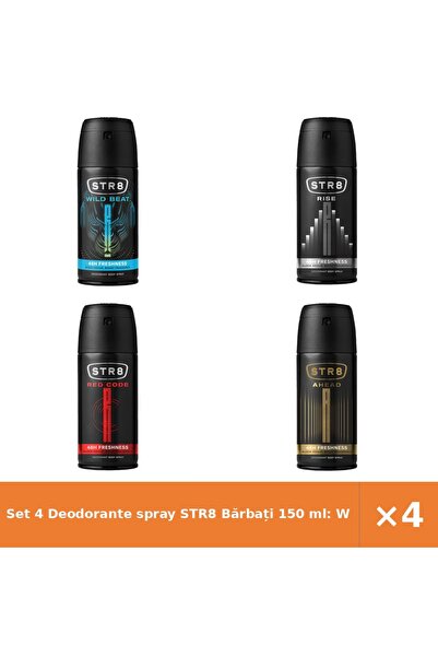 str8 Set 4 Deodorante spray Bărbați 150 ml: Wild Beat, Rise, Red Code, Ahead