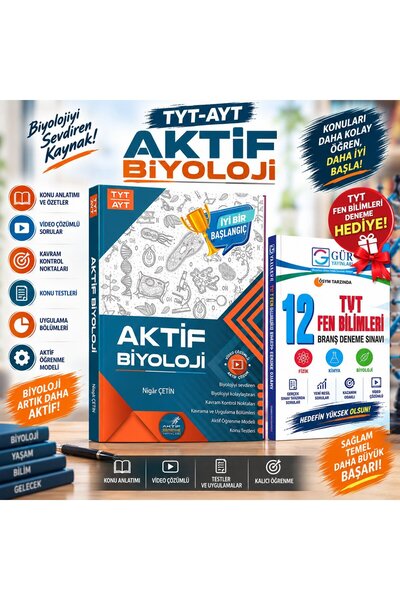 Aktif Öğrenme Yayınları AKTİF TYT-AYT BİYOLOJİ SORU BANKASI-TYT FEN BİLİMLERİ...